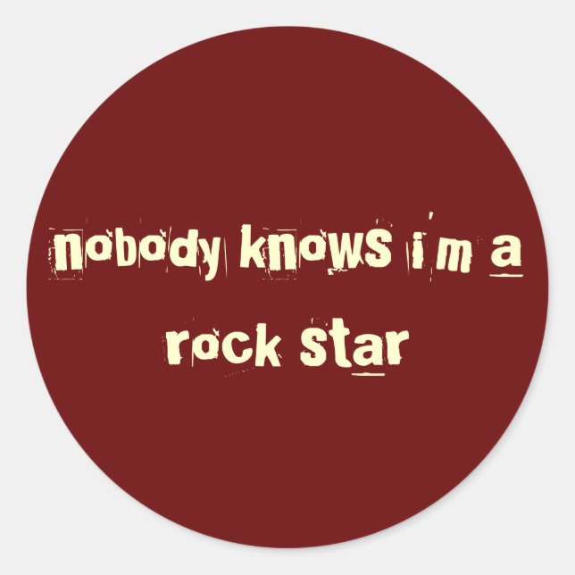 Redonda estrella de rock pegatina rojo (Anverso)