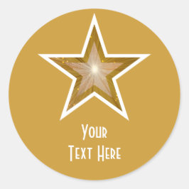 Redonda Estrella "Gold" "Your Text" pegatina redondo amari
