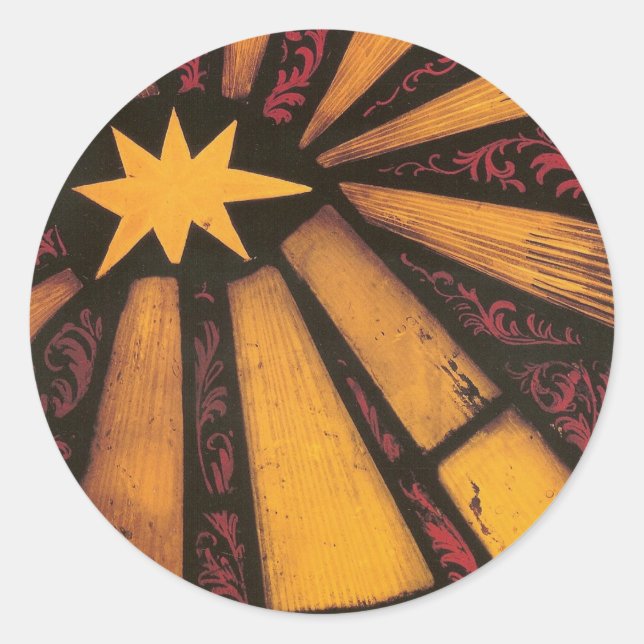 Redonda Estrella navidad - Pegatina (Anverso)