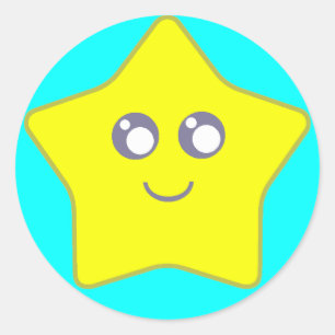Redonda Estrella pegatina de Kawaii