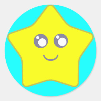 Redonda Estrella pegatina de Kawaii