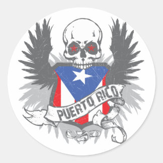 Redonda Estrella Pegatina de Puerto Rico