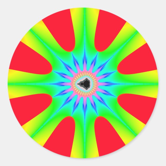 Redonda Estrella - Pegatina Fractal (Anverso)