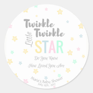 Redonda Estrella Twinkle Twinkle personalizada - Pegatina