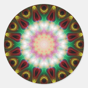 Redonda Estrellas fractales #5 Pegatina