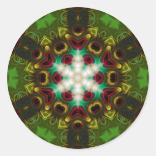 Redonda Estrellas fractales #6 Pegatina