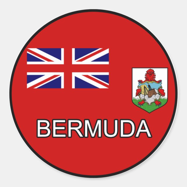 Redonda Euro Pegatina de Bermudas (Anverso)