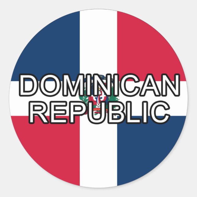 Redonda Euro Pegatina República Dominicana (Anverso)