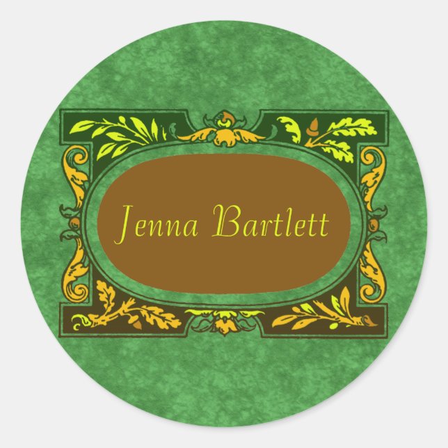 Redonda Ex Libris Cartouche Pegatina (Anverso)