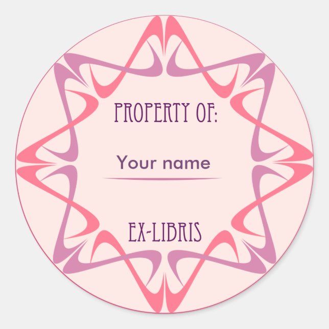 Redonda Ex-libris Pegatina no. 8c (Anverso)