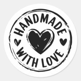 Redonda Fabricado a mano con Pegatina de amor con diseño c