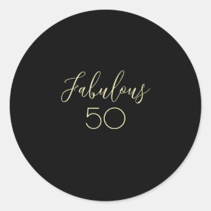 Redonda "Fabulous" Black Round Pegatina