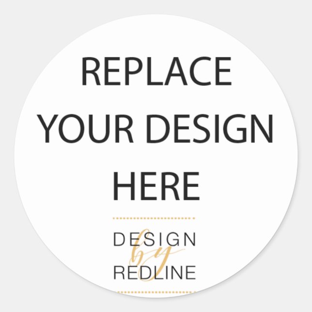 Redonda Fácil PERSONALIZADO imprimir su diseño pegatina (Anverso)