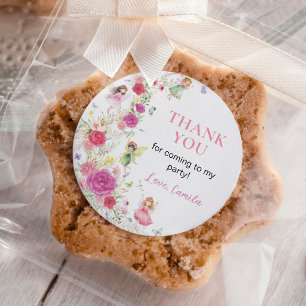 Redonda Fairy Floral Birthday Classic Round Pegatina