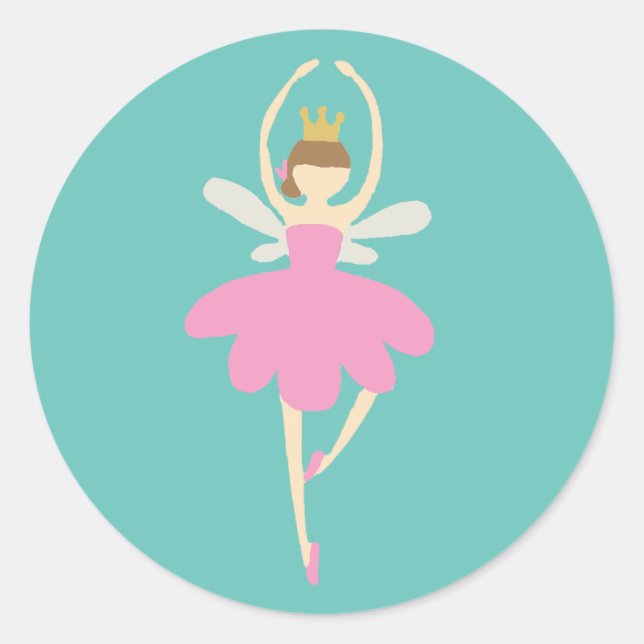 Redonda Fairy Nutcracker Navidades Classic Round Pegatina (Anverso)