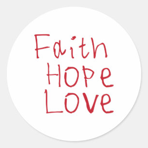Redonda Faith Hope Love Pegatina