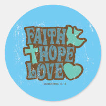 Faith Hope y Love Pegatina