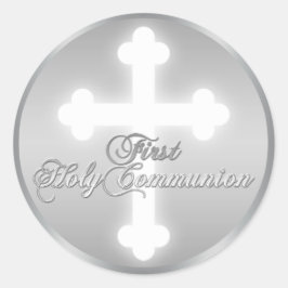 Redonda Falsa plata, 1r pegatina de la comunión santa de