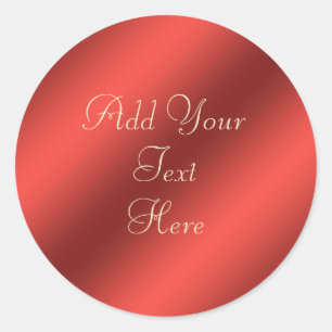 Redonda Falso pegatina metálico rojo del personalizable