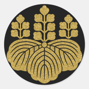 Redonda [Family Crests] Paulownia 5-7kiri Pegatina