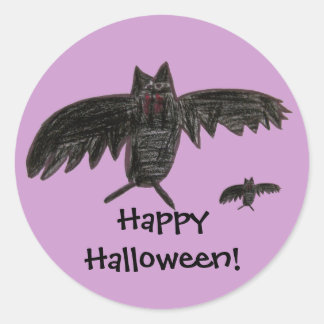 Redonda Fangs. Pegatina de Halloween