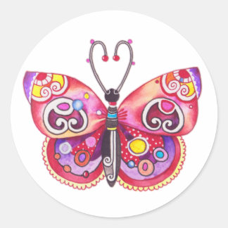 Redonda Fantasy Butterfly Pegatina