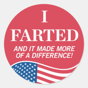 Redonda Farted pegatina de votación