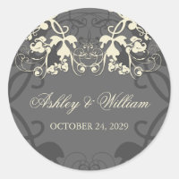fatfatin Floral Flourish Pegatina de Bodas blancos