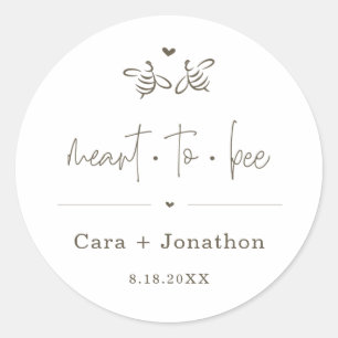 Redonda Favor de tarro de miel Meant to Bee / Pegatina de 