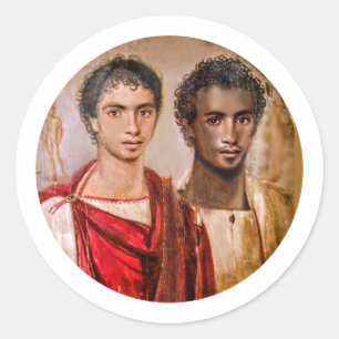 Redonda Fayum Amantes del Antiguo Egipto Pegatina del Peri