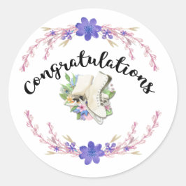 Redonda Felicitaciones al Pegatina de patinaje artístico