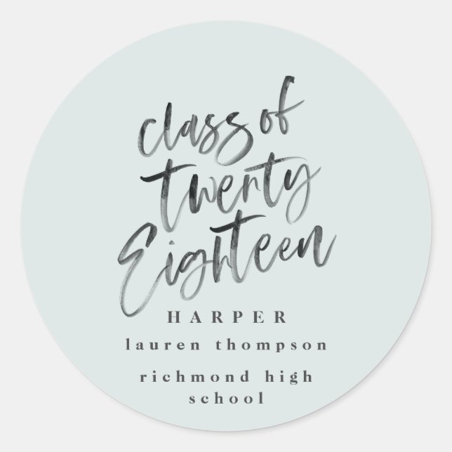 Redonda Felicitaciones al pegatina de posgrado de grado (Anverso)