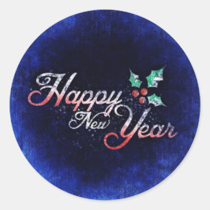 Redonda Feliz Año Nuevo Pegatina