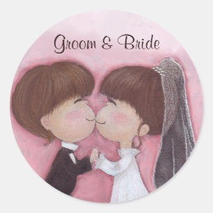 Redonda Feliz Boda (personalizable) Pegatina