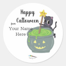 Feliz Catloween | Pegatina de gatos de Halloween