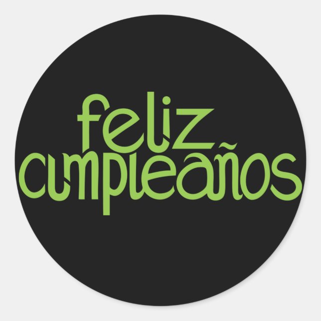 Redonda Feliz cumpleaños a mi Pegatina (Anverso)