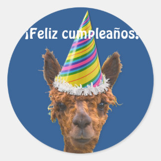 Redonda Feliz Cumpleanos Pegatina