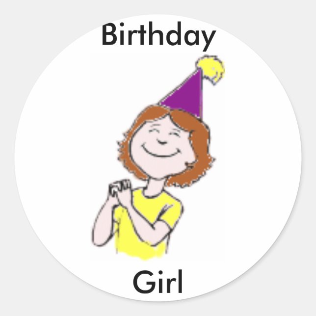 Redonda ¡Feliz cumpleaños, pegatina a la venta! (Anverso)