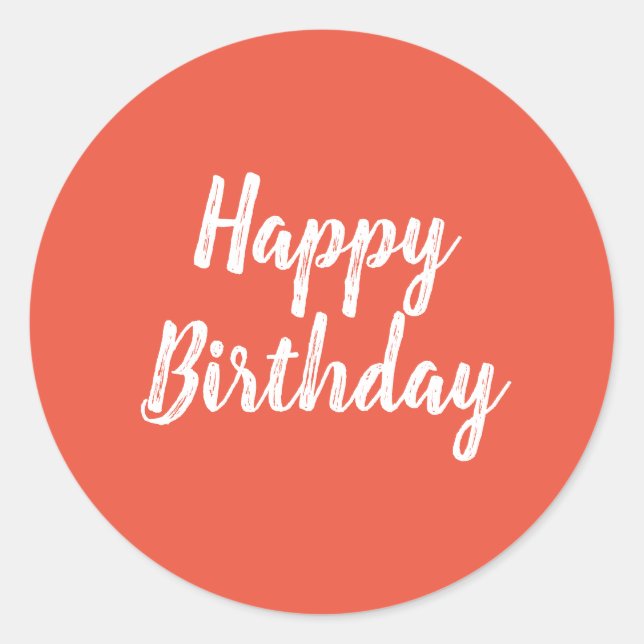 Redonda Feliz cumpleaños, Pegatina de fondo rojo (Anverso)
