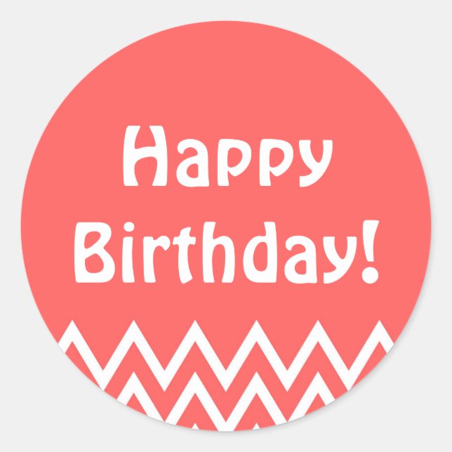 Redonda Feliz cumpleaños - Pegatina de la Ronda Roja (Anverso)