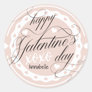 Redonda Feliz Día de Galentine Pegatina de Ronda Clásica X