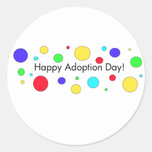 Redonda ¡Feliz Día de la Adopción! Pegatina