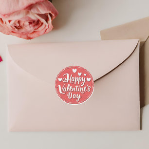 Redonda Feliz Día de San Valentín, feliz Pegatina festivo