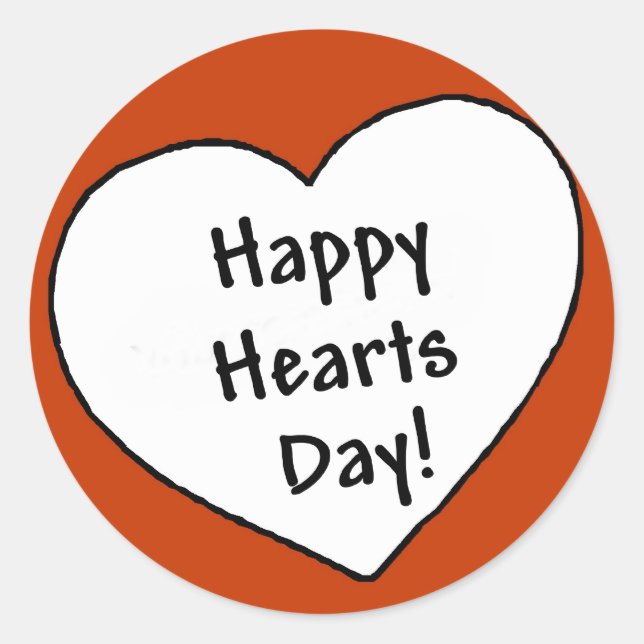 Redonda Feliz Día del Corazón - Pegatina (Anverso)