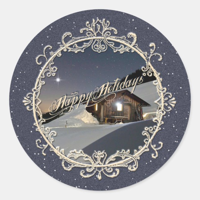 Redonda FELIZ FESTIVIDAD - Pegatina (Anverso)