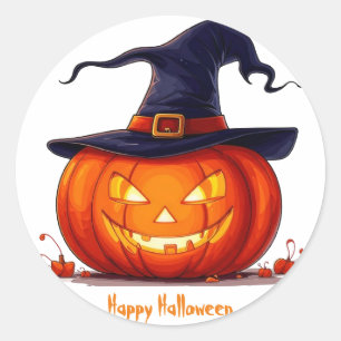 Redonda Feliz Halloween Serie 6 - Pegatina de calabaza