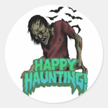 Feliz Haunting Zombie Halloween Spooky Pegatina