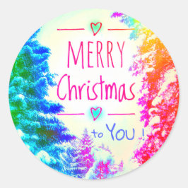 REDONDA FELIZ NAVIDAD A USTED PEGATINA