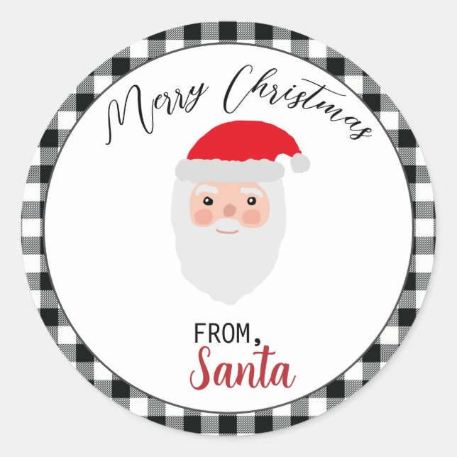 Redonda Feliz Navidad desde Santa Pegatina (Anverso)
