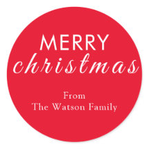 Feliz Navidad Elegante Pegatina de guiones redondo